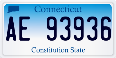 CT license plate AE93936
