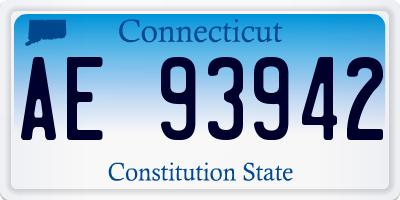 CT license plate AE93942