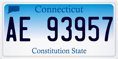 CT license plate AE93957