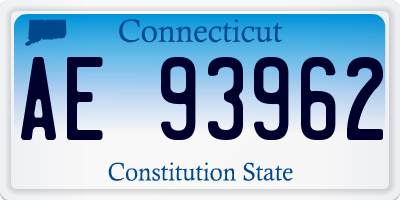 CT license plate AE93962