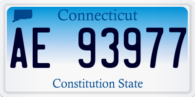 CT license plate AE93977