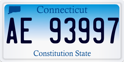 CT license plate AE93997