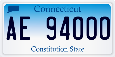 CT license plate AE94000