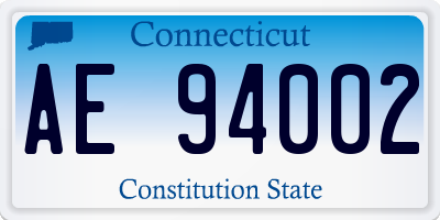 CT license plate AE94002