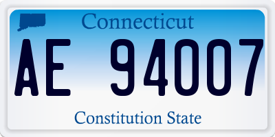 CT license plate AE94007