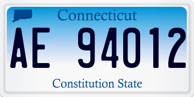CT license plate AE94012