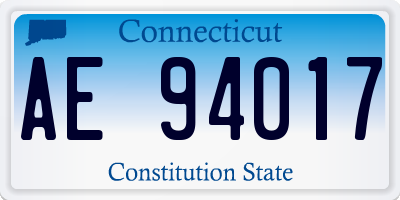 CT license plate AE94017
