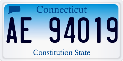 CT license plate AE94019