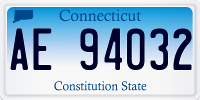 CT license plate AE94032