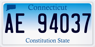 CT license plate AE94037