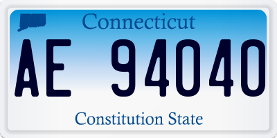 CT license plate AE94040