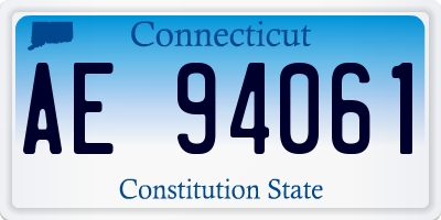 CT license plate AE94061