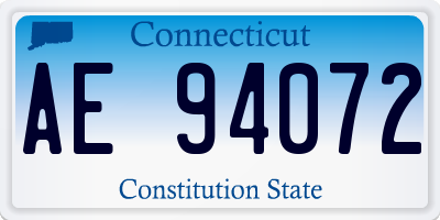 CT license plate AE94072