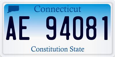 CT license plate AE94081