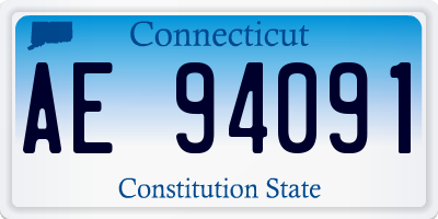 CT license plate AE94091