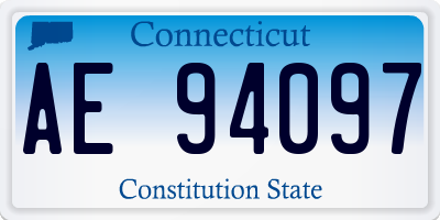 CT license plate AE94097