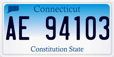 CT license plate AE94103
