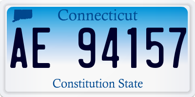 CT license plate AE94157
