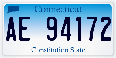 CT license plate AE94172