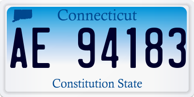 CT license plate AE94183