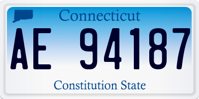CT license plate AE94187
