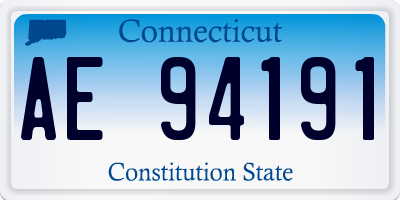 CT license plate AE94191
