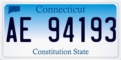 CT license plate AE94193