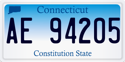 CT license plate AE94205