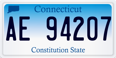 CT license plate AE94207