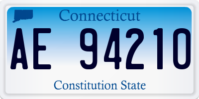 CT license plate AE94210
