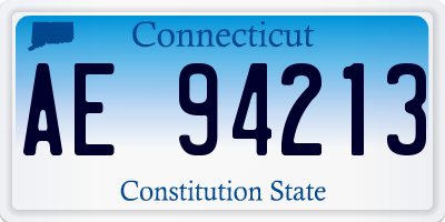 CT license plate AE94213