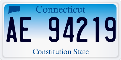 CT license plate AE94219