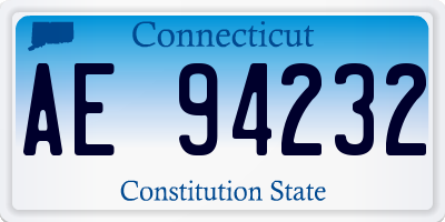 CT license plate AE94232