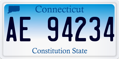 CT license plate AE94234