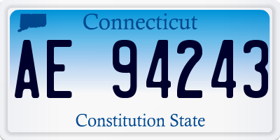 CT license plate AE94243