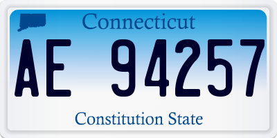 CT license plate AE94257
