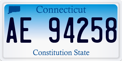 CT license plate AE94258