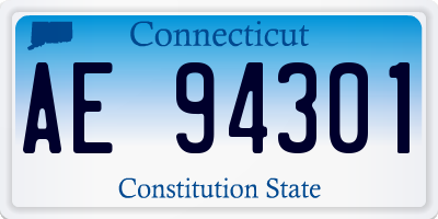 CT license plate AE94301