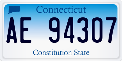 CT license plate AE94307