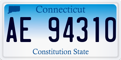 CT license plate AE94310