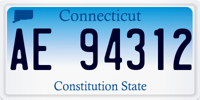CT license plate AE94312