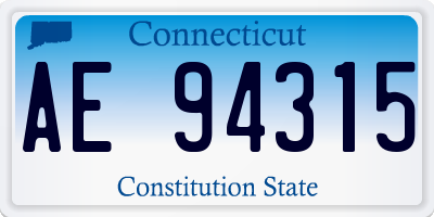 CT license plate AE94315