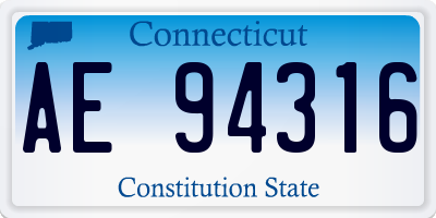 CT license plate AE94316
