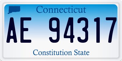CT license plate AE94317