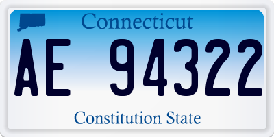 CT license plate AE94322