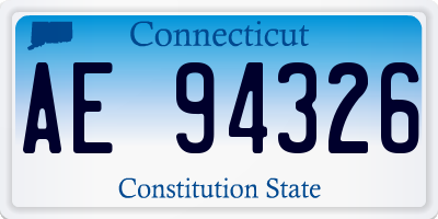 CT license plate AE94326