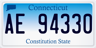 CT license plate AE94330