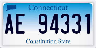 CT license plate AE94331