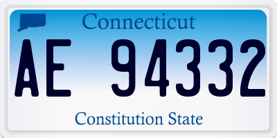 CT license plate AE94332