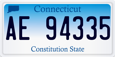 CT license plate AE94335